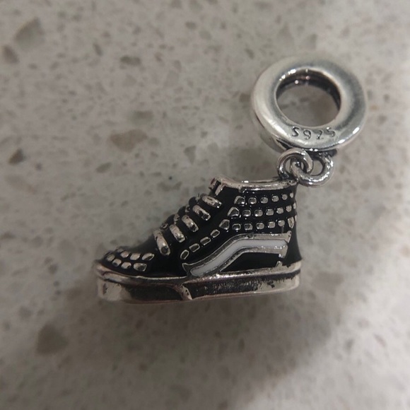 Sterling silver Skater shoes Vans lookalike charm, fits Pandora bracelet - Picture 6 of 7